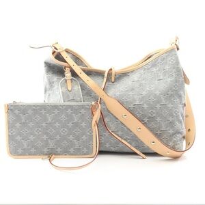✨~Louis Vuitton Carryall MM Gray Washed Denim Shoulder bag & Pochette~💫